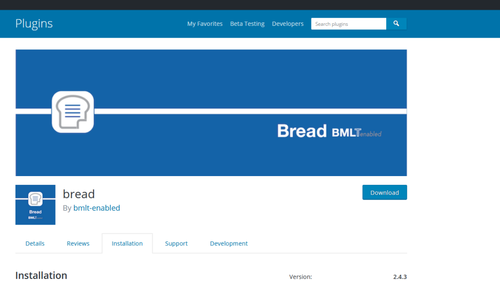 Bread WordPress Install