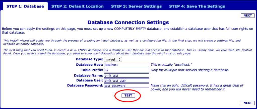 BMLT Server Test Database