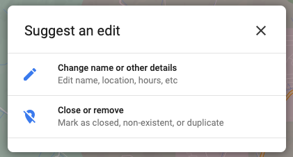 Google Suggest Edit modal window